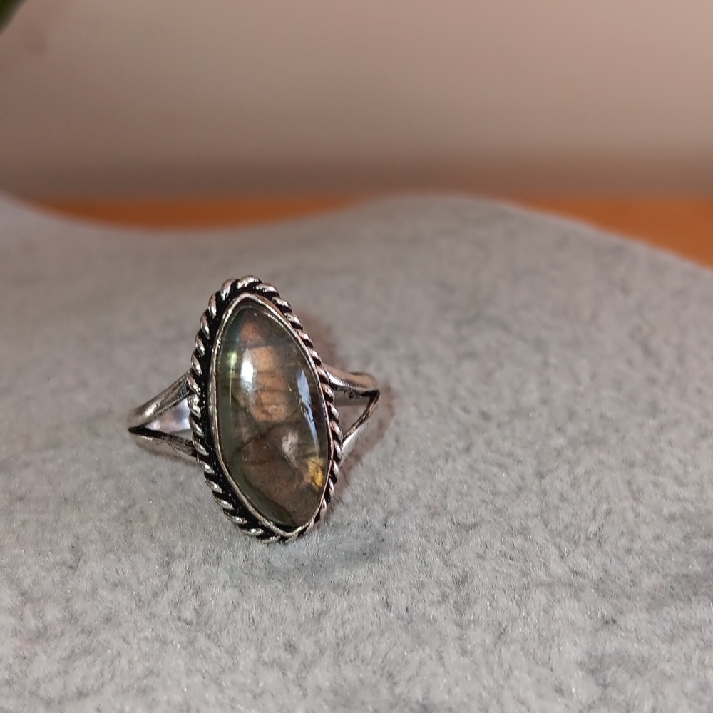 Labradorite Stamped 925 Ring Size 8